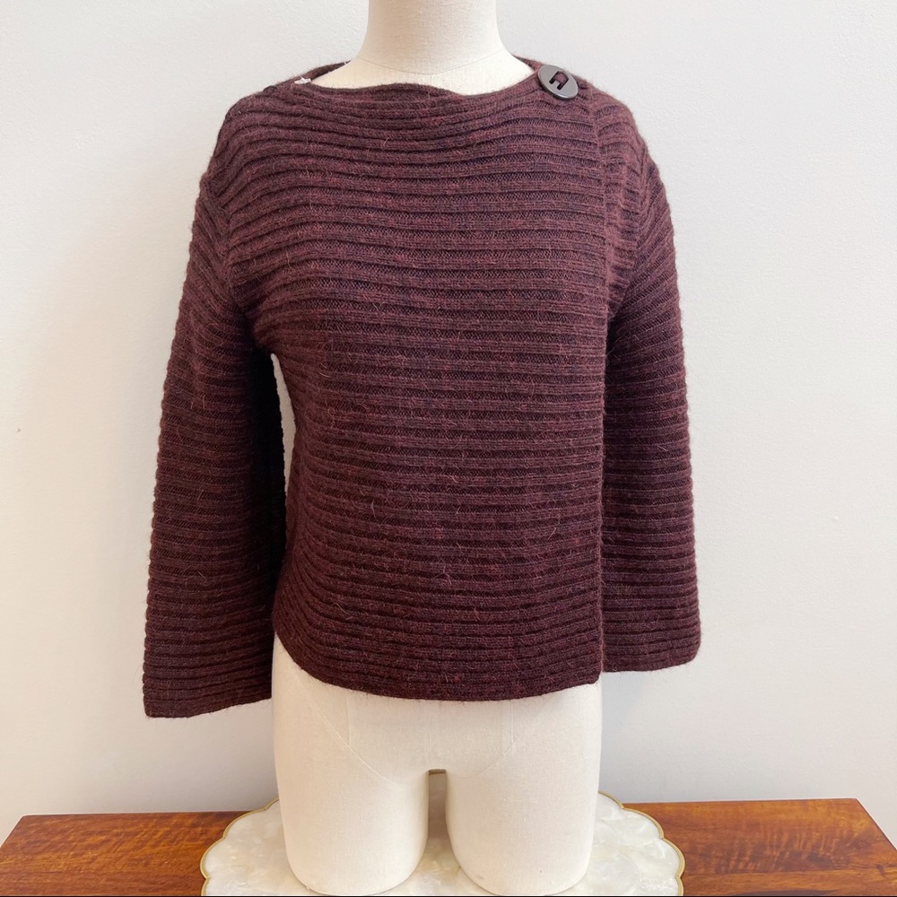 Magaschoni Red Alpaca Wool Cross Front Sweater M